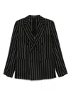 Tagliatore Striped Blazer In Black