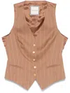 Tagliatore Striped Waistcoat In Brown