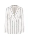 Tagliatore Stripe-pattern Double-breasted Jacket In Multi
