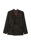 Tagliatore Stripe-pattern Double-breasted Suit In Black