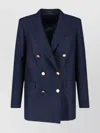 Tagliatore Tailored Double-breasted Jacket With Gold Buttons In Blue
