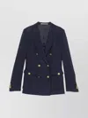Tagliatore Structured Double-breasted Jacket Gold Buttons In Blue