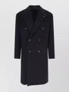 Tagliatore Black Double-breasted Coat With Four Pockets In Black