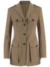 Tagliatore Structured Stretch Cotton Jacket In Brown