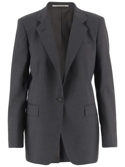 Tagliatore Structured Stretch Wool Jacket In Black
