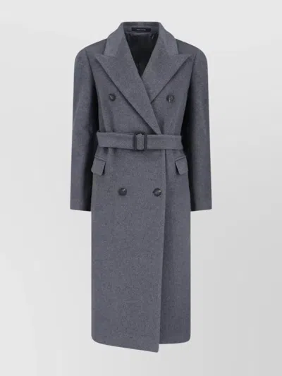 Tagliatore Stylish Jacket With Belted Waist And Buttons In Gray