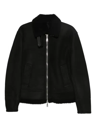 Tagliatore Suede Jacket In Black
