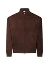 Tagliatore Suede Jacket In Brown