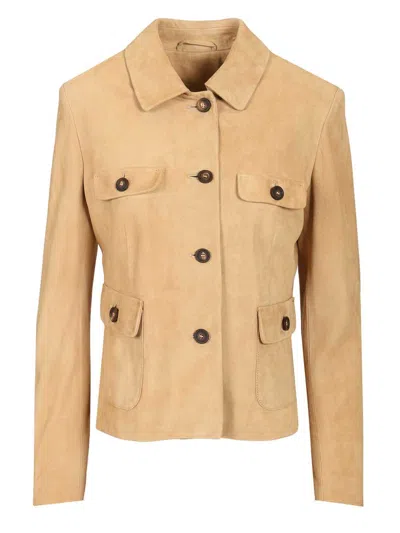 Tagliatore Suede Jacket Jackets Brown