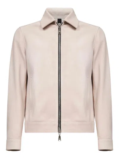 Tagliatore Suede Jacket In Neutral