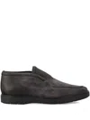 Tagliatore Suede-leather Loafers In Gray