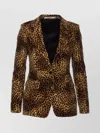 Tagliatore Single Breast Blazer Animalier Jackets Animalier In Brown