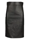 Tagliatore Suede Midi Skirt Skirts Black In Black