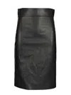 Tagliatore Suede Midi Skirt Skirts Black In Black