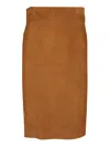 Tagliatore Suede Midi Skirt Skirts Brown