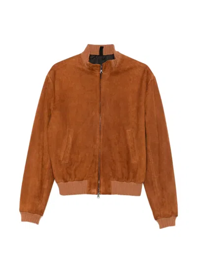 Tagliatore Long-sleeved Casual Jacket In Brown