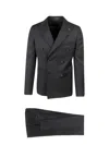 Tagliatore Virgin Wool Tuxedo With Removable Brooch In Black