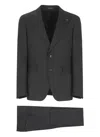 Tagliatore Blue Virgin Wool Tuxedo Suit In Black