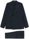 Tagliatore Naples Suit With Double Breasted Jacket In Blue