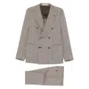 Tagliatore Double-breasted Check-pattern Suit In Brown