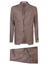 Tagliatore Linen Suit In Brown