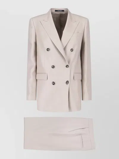 Tagliatore Suit Double Breasted Button Detail Tailoring In Neutral