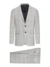 Tagliatore Check Print Wool Dress In Gray
