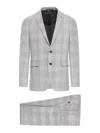 Tagliatore Check Print Wool Dress In Gray