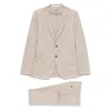 Tagliatore Long Sleeve Blazer And Belt Loop Pants Set In Neutral
