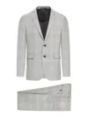 Tagliatore Check Print Wool Dress In Gray