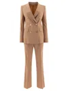 Tagliatore Double-breasted Suit Flap Pockets Notched Lapels In Beige