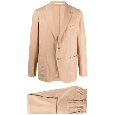 Tagliatore Single-breasted Wool-blend Suit In Neutrals