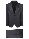 Tagliatore Single-breasted Jacket Black Suit In Black