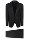Tagliatore Long-sleeved Blazer And Trousers Set In Black
