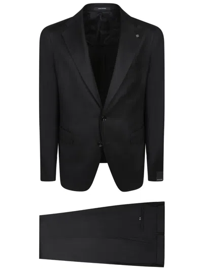 Tagliatore Long-sleeved Blazer And Trousers Set In Black
