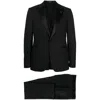 Tagliatore Long-sleeved Coat Belt Ring Trousers Suit In Black