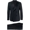 Tagliatore Peak Lapel Double-breasted Tuxedo Suit In Black
