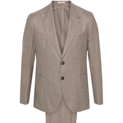 Tagliatore Virgin-wool-blend Suit In Beige