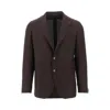 Tagliatore Square Pattern Blazer With Lapel And Pockets In Brown