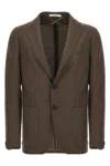 Tagliatore Wool Blazer In Super 100's In Brown