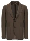 Tagliatore Wool Blazer In Super 100's In Brown