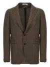 Tagliatore Wool Blazer In Super 100's In Brown