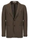 Tagliatore Wool Blazer In Super 100's In Brown