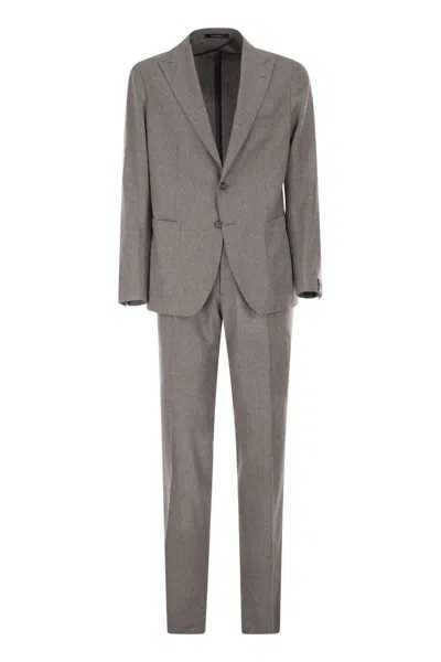 Tagliatore Superfine Virgin Wool Suit In Gray
