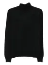 Tagliatore Turtleneck Sweater With Ribbed Collar And Cuffs In Black
