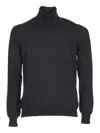 Tagliatore Roll Neck Wool Sweatshirt In Black