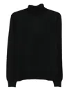 Tagliatore Turtleneck Sweater With Ribbed Cuffs And Hem In Black