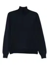 Tagliatore Turtleneck Long Sleeve Knit Jumper In Black