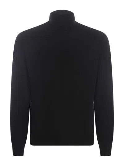 Tagliatore Turtleneck  In Virgin Wool In Black