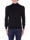 Tagliatore Roll Neck Wool Sweatshirt In Nero Neri E Grigi